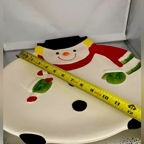 “Snowman” 14” Ceramic Platter - Vintage - Picture 5 of 9